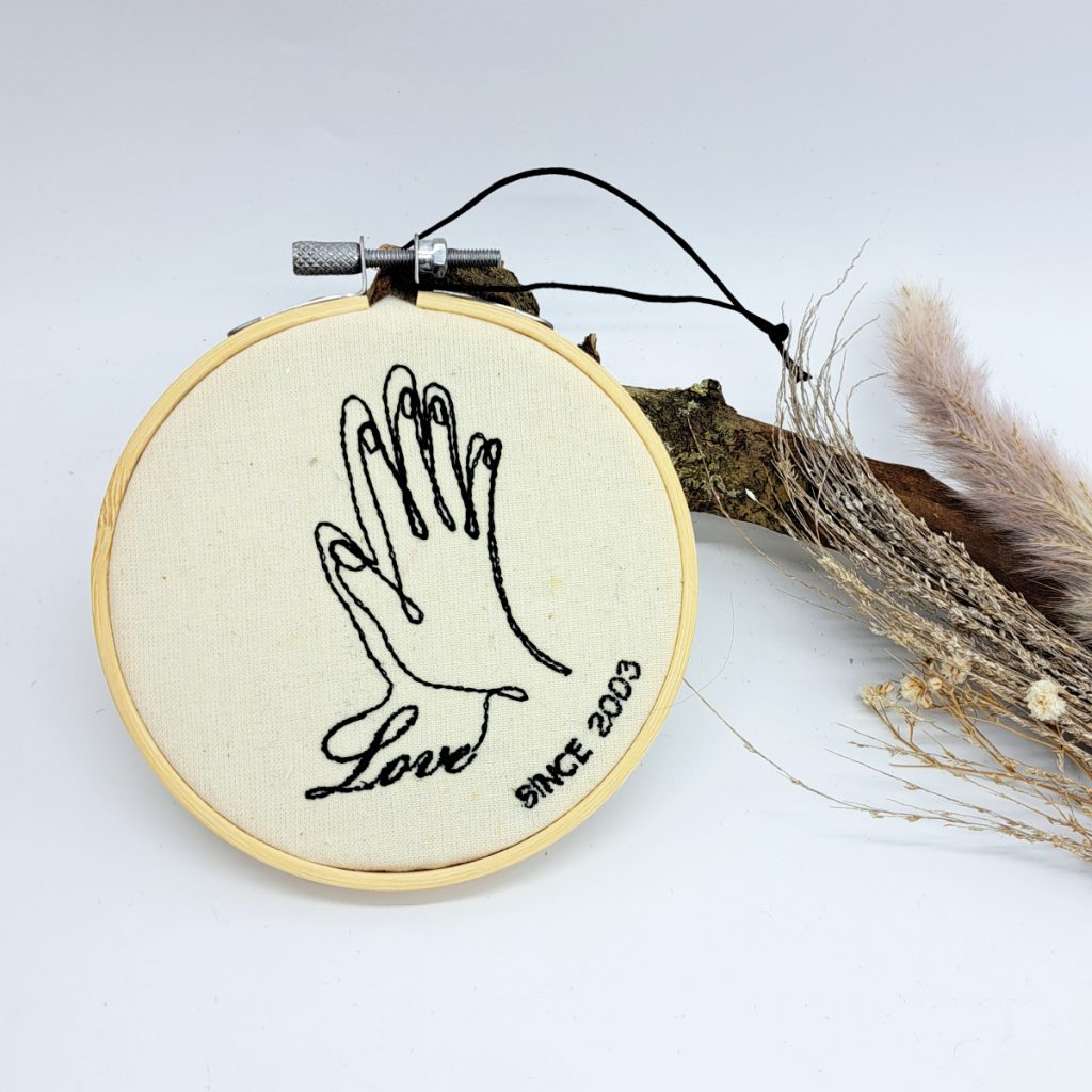 cadre broderie Un p'tit coup d'fil