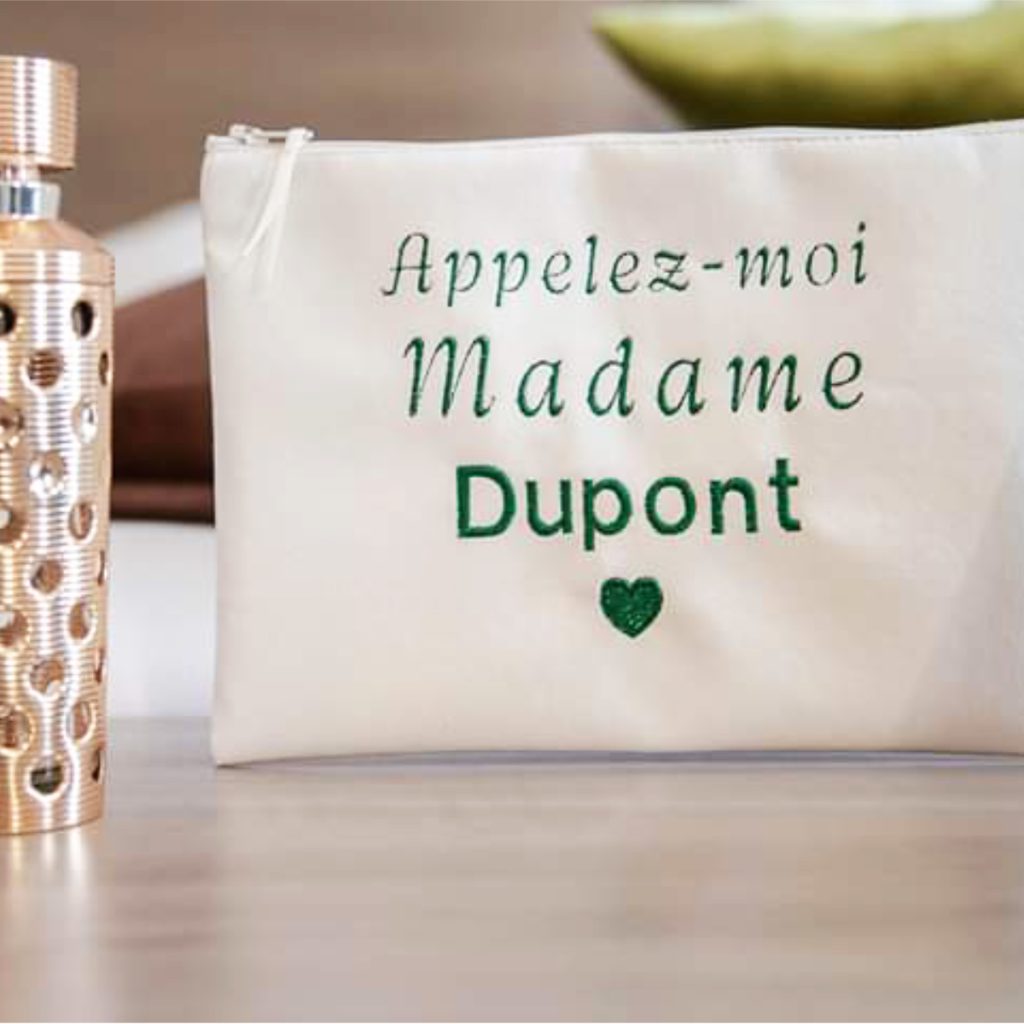 pochette brodé Un p'tit coup d'fil
